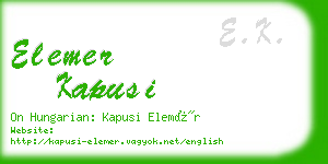 elemer kapusi business card